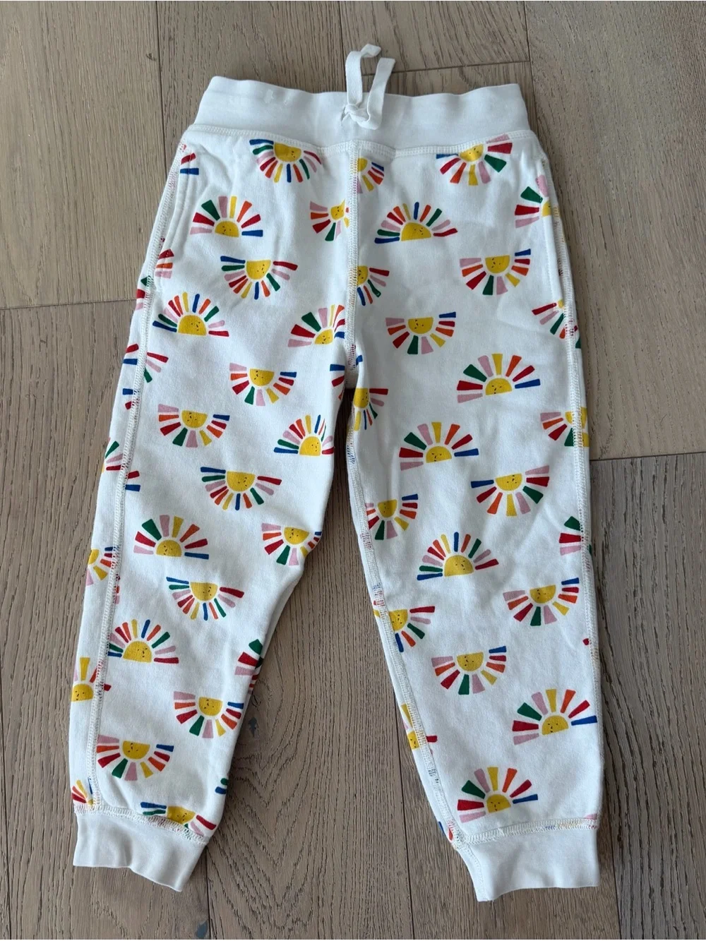 Hanna Andersson Girls Jogger Sunshine Rainbow Sweatpants Size 5